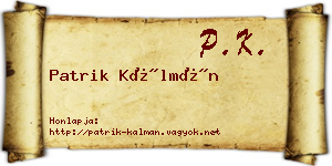 Patrik Kálmán névjegykártya